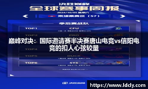 巅峰对决：国际邀请赛半决赛唐山电竞vs信阳电竞的扣人心弦较量